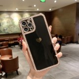 Luxury Love Heart Bling Rhinestone Phone Case For iPhone 12 11 13 14 Pro Max X XR XS Max 7 8 Plus SE 2020 Bumper Back Cover