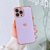 Phone Case For iPhone 14 13 12 11 Pro XS Max X XR 7 8 Plus 12Mini SE2 Soft Electroplated Love Heart Shockproof Bumper Phone Case
