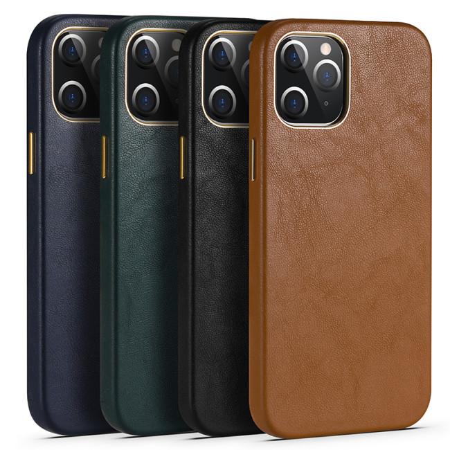 Genuine Leather Phone Case For iPhone 13 12 11Pro Max XR X XS Max 7 8 Plus 12 Mini 11Pro SE 2020 Soft Leather Solid Color Cover