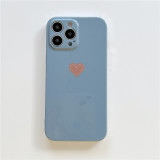 INS Simple Love Heart Phone Case For iPhone 1413Pro Max 11 12 Pro Max Glossy Glitter Soft Silicone TPU Protective Back Cover