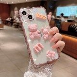 Transparent Fashion Luxury Cute Bear Phone Case For iPhone 13 Pro Max 11 12 Pro XS Max XR X 7 8 Plus SE202 Lens Protection cover