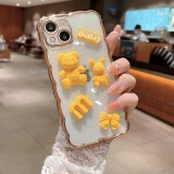 Transparent Fashion Luxury Cute Bear Phone Case For iPhone 13 Pro Max 11 12 Pro XS Max XR X 7 8 Plus SE202 Lens Protection cover