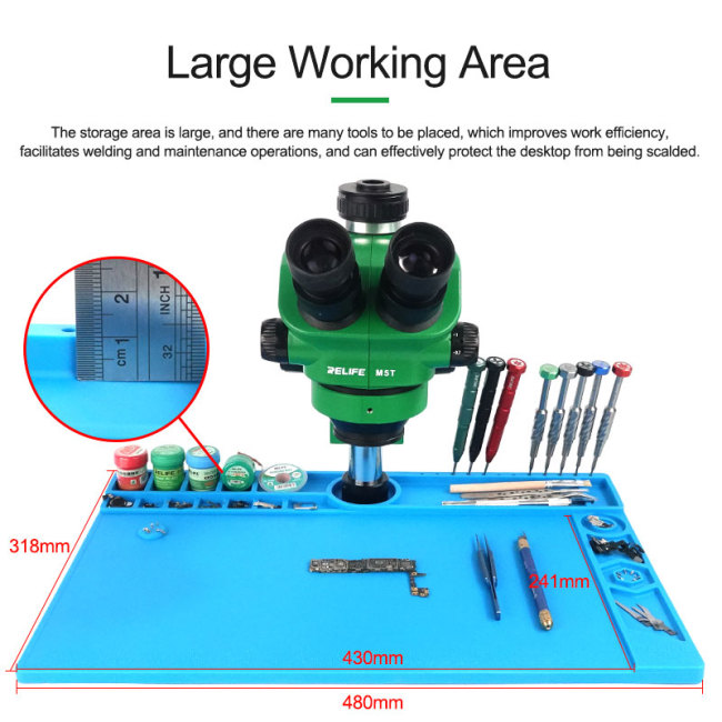 Universal Fixing Hole RELIFE RL-160B Microscope Mat Desk Base Stand Alloy Multifunctional Repair Soldering Heat Insulation Tools