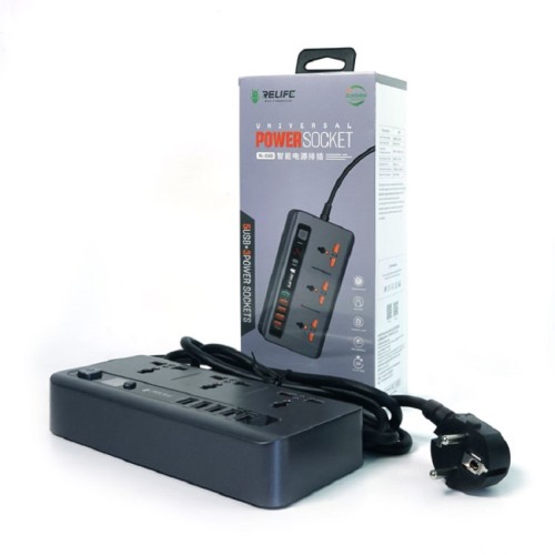 RELIFE RL-316D intelligent control socket QC 3.0 USB 5-hole fast charging Multi function mobile phone repair charging socket
