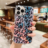 Colorful Leopard Print Clear Soft iPhone Case For Phone 14 13 12 11 Pro X XR XS Max 7 8 Plus Protective Black Cover