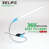 RELIFE RL-805 Mini USB LED White Light 360 degree Rotation Lamp for PC Notebook Phone Repair Tool