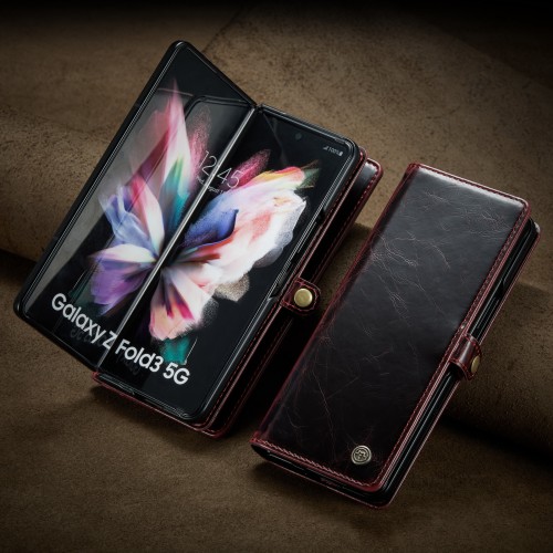Z Fold 3 4 Anti-Shock Card Slot Leather Case for Samsung Galaxy Z Fold 3 Fold 4 5G Fashion Flip Wallet Phone Bag Cover