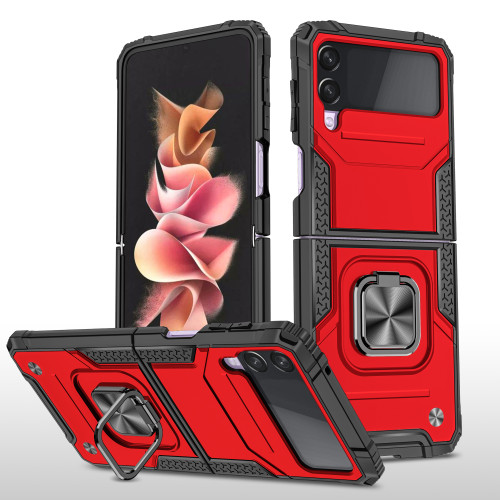 Z Flip 3 4 Shockproof Case Magnetic Car Holder Ring Kickstand funda For Samsung Z Flip 4 3 5G Armor Case
