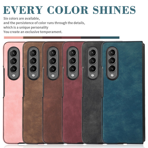 Fold 3 Flip 3 Luxury Vintage For Samsung Galaxy Fold 3 Case Leather Retro Phone Case for Sumsung Z Fold 3 Flip 3 fold3 Slim Shockproof Cover