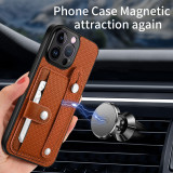 Magnetic Cards Holder Wallet Case For iPhone 14 Pro Max 13 12 Mini 11 XS XR 7 8 Plus Se 2022 Wristband With Outdoor Tool Cover