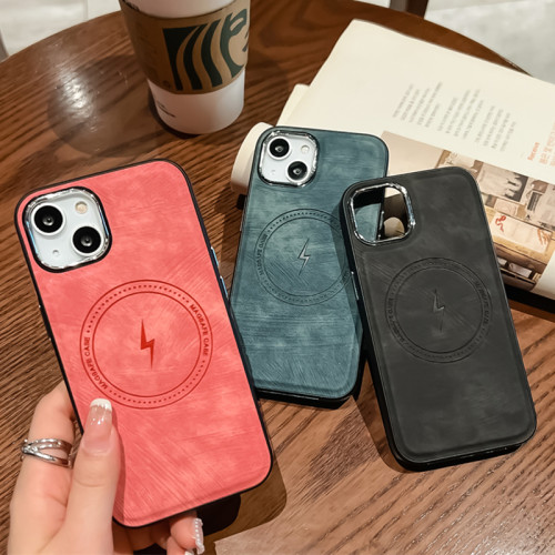 Luxury Leather For Magsafe Magnetic Wireless Charge Case For iPhone 14 13 11 12 Pro XS Max 7 8 Plus X XR SE3 Soft Silicone Cover