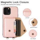 Card Holder Wallet Phone Case for IPhone 14 13 12 11 Pro Max Lanyard Chain Strap Cord Crossbody Bag Cover