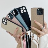Luxury Crossbody Lanyard Cord Necklace Phone Case For iPhone 12 13 14 Pro XS Max XR X 11 Silicone Leather Cover