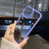 High Quality For iPhone 14 13 12 11 Pro Max Metal Lens Ring Shockproof Clear Acrylic Cover