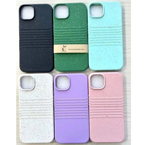 Biodegradable Wheatear Straw Case For iPhone 14 13 12 11 Pro Max XS XR 7 8 Plus Shockproof Matte Soft TPU Cover