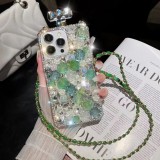 Fur Perfume Bow Bottle Flower Long Chain Phone Case For iPhone 13 12 14 11 Pro Plus Samsung Galaxy S21 S22 S23 Ultra Note 20