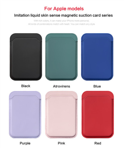 For Magsafe Wireless Magnetic Wallet Card Pocket Holder Liquid Silicone Case For iPhone 14 13 12 Pro Plus Max Mini Accessories