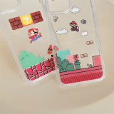 Bandai Mario Bro Liquid Glitter Phone Cases For iPhone 14 13 12 11 Pro Max Shockproof Bumper Quicksand Back Cover
