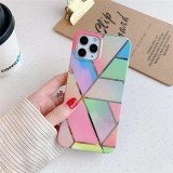 Ottwn Luxury Geometric Marble Phone Case For iPhone 13 Pro Max 12 11 Pro Max X XR XS Max 7 8 Plus SE 2020 Soft IMD Back Cover
