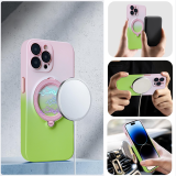 Luxury Gradient Magnetic Soft Silicone For Magsafe Case For iPhone 14 13 12 11 Pro Max Shockproof Ring Holder Glass Lens Covers