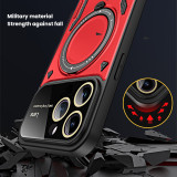 Shockproof Armor Kickstand Phone Case For iPhone 14 13 11 12 Pro Max Slide Lens Protection Magnetic Wireless Charging Phone Case