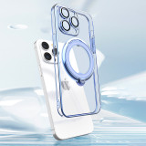 Ring holder phone case For iPhone 11 12 13 14 Pro Max 14Plus X XS Max 7 8 Plus Electroplated Magnetic bracket transparent shell