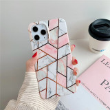 Ottwn Luxury Geometric Marble Phone Case For iPhone 13 Pro Max 12 11 Pro Max X XR XS Max 7 8 Plus SE 2020 Soft IMD Back Cover