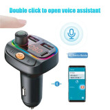 Car Bluetooth 5.0 Transmitter Wireless Mp3 Player Handsfree Audio Receiver Ambient Light FM Transmitter Type-C 3.1A Quick Charge