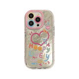 Lovely Girl Heart Mirror Phone Case For iPhone 11 12 13 14 15 Pro Max Shockproof Back Cover