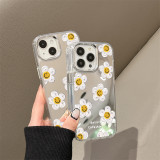 Daisy Sunflower Phone Case For iPhone 14 Pro Max Case iPhone 11 12 13 15 XR X XS 12Pro Luxury Makeup Mirror Protector Case Cover