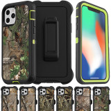 3 in 1 Heavy Duty Case For iPhone 11 XS Max XR 7 8 14 Plus SE ShockProof Camo Armor Holster Cover for iPhone 12 Mini 13 Pro Max