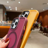 Luxury Magnetic For Magsafe Wireless Charge Phone Case For iPhone 11 12 13 14 15 Pro Max 7 8 Plus X XR XS Shockproof Matte Cover