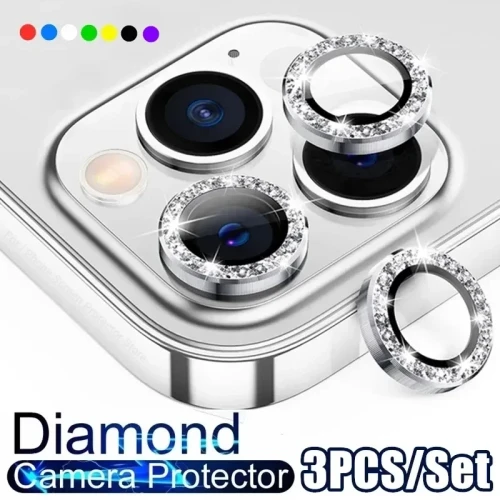 Camera Lens Protector for IPhone 11 12 13 Pro Max Mini 15 Pro Max Diamond Metal Protective Glass for IPhone 14 Plus Lens Glass