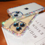 Glitter Diamond Camera Lens Protective Transparent Soft Phone Case For iPhone 14 13 Pro 12 Pro Max 11 X XS XR 7 8 Plus SE3 Cover