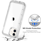 3 IN1 For iPhone 15 14 11 12 13 Pro Max MINI XR XS X XSMAX SE 6 7 8 Plus Transparent Shockproof Armor Glossy Plain Phone Cover