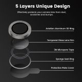 Titanium Gray Metal Tempered Glass Camera Lens Cover Screen Protector For iPhone 15 Pro Max 14 Plus 13 Protection 15Pro 14Pro
