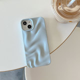 irregular Water Ripple Wave Matte Phone Case For iPhone 14 12 Pro Max 11 13 Pro Max Solid Color Wrinkle Protective Back Cover