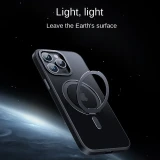 Luxury 360° Rotating Stand Phone Case For iPhone 15 12 13 14 Pro Max 15Plus Magnetic Magsafe Ring Holder Transparent Matte Cover