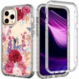 flower Hybrid Impact Defender Shockproof Drop Protection PC Back Case+Transparent TPU Bumper For iPhone 12/iPhone 12 Pro 6.1