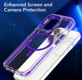 Rugged Shield Transparent Shockproof Phone Case For iPhone 11 12 13 14 15 Pro Max Magsafe Wireless Charging Protective Cover