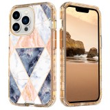 3 in 1 shock proof protect phone case for iPhone 14 Pro Max 13 Pro 12 11 Pro SE 2022 XS XR 8 + 7 Plus Plated marble armor cover