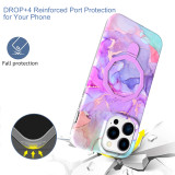 Shockproof Kickstand Marble Case for iPhone 15 Plus Pro Max Shock Absorbing Bumper Soft Back Cover Wireless Charge for Magsafe