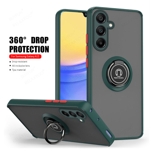 Matte Armor Camera Shockproof Case For Samsung Galaxy S25 S24 S23 S22 S21 S20 Note 9 8 10 20 25 Ultra Z Flip Z Fold 3 4 5 6   Car Magnetic Ring Stand Holder Fundas Cover