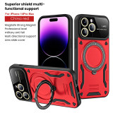 Armor Shockproof Magnetic Ring Stand Holder Phone Case For iPhone 15 13 12 11 14 Pro Max 14 Wireless Charging Bumper Back Cover