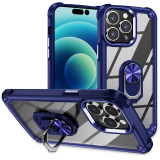 Heavy Armor Shockproof Case For iPhone 11 12 13 14 15 Pro Max Xs XR X Magnetic Metal Ring Holder TPU Frame Hard Plastic Back Cover