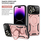 Armor Shockproof Magnetic Ring Stand Holder Phone Case For iPhone 15 13 12 11 14 Pro Max 14 Wireless Charging Bumper Back Cover