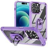 Heavy Armor Shockproof Case For iPhone 11 12 13 14 15 Pro Max Xs XR X Magnetic Metal Ring Holder TPU Frame Hard Plastic Back Cover