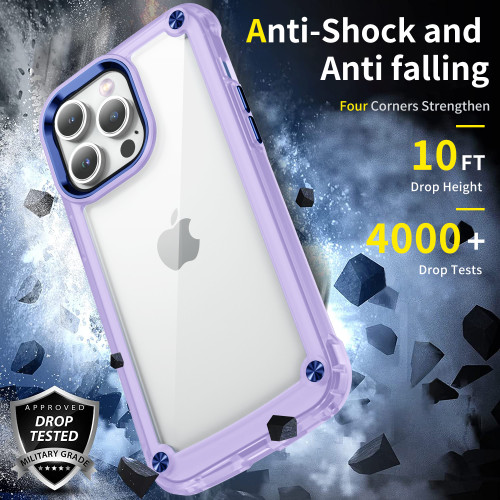 Clear Shockproof Armor Phone Case For iPhone 15 14 13 12 11 Pro Max 15Pro Transparent Hard PC Anti-Shock Thick Bumper Back Cover