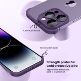 Transparent Glass Lens Protection Corner Rimless Phone Case For Iphone 1514 13 12 11 Pro Max 14Plus TPU Light Shell Cover