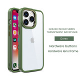Metal Lens Frame Shockproof Case For iPhone15 14 13 12 11Pro XS Max XR X Purple Clear Silicone Back Cover Transparent Funda Case